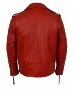 Men’s Biker Original Sheepskin Leather Red Jacket