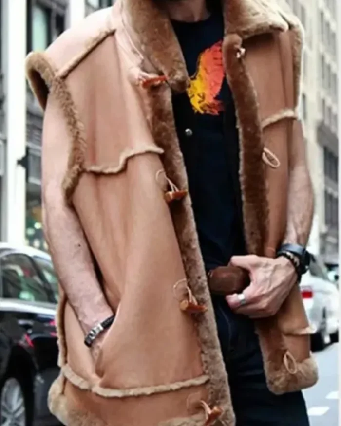 Alexander Camel Brown Shearling Fur Vest