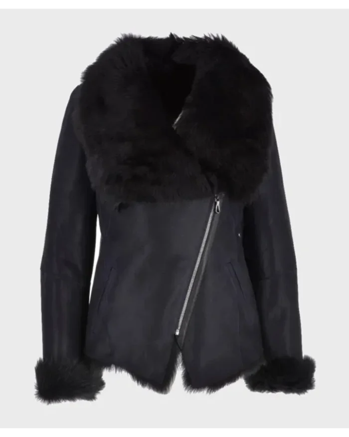 Patricia Black Shearling Fur Leather Jacket