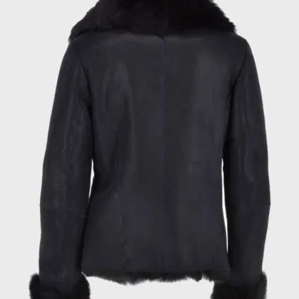 Patricia Black Shearling Fur Leather Jacket