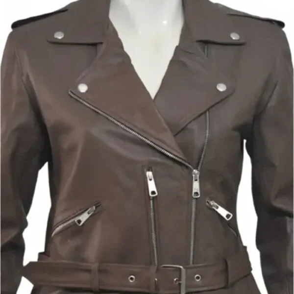 Classic Nancy Women Brown Leather Jacket