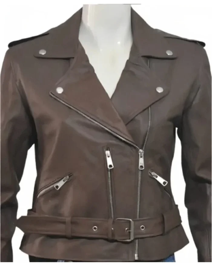 Classic Nancy Women Brown Leather Jacket