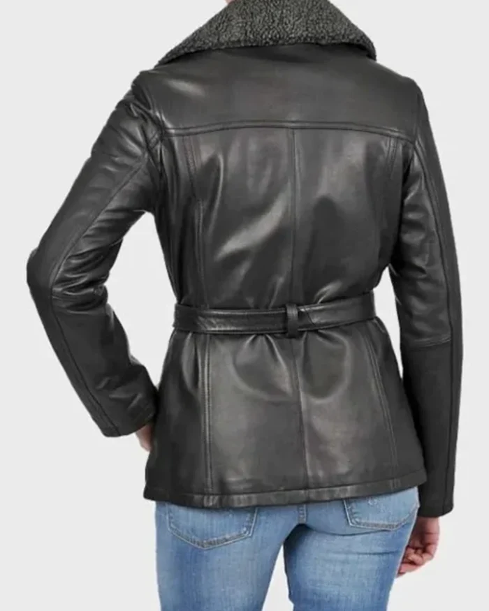 Corey Shearling Leather Black Jacket