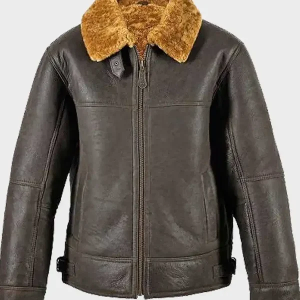 Davis Shearling Leather Brown Jacket