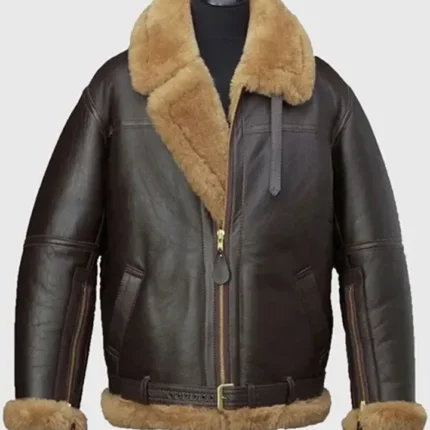 Elvin B-3 Shearling Brown Leather Aviator Jacket