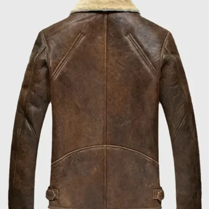 Jones B-3 Shearling Distressed Brown Leather Aviator Jacket