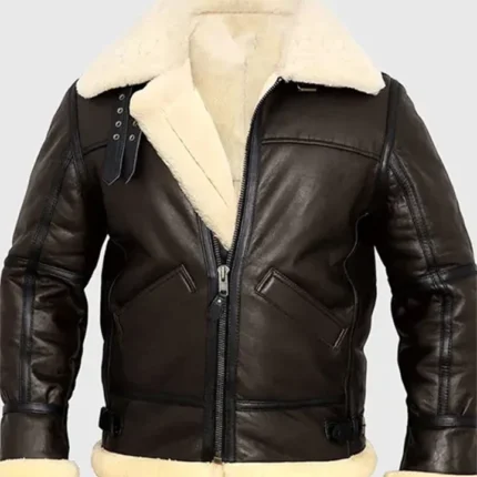 Roy B-3 Shearling Brown Leather Aviator Jacket