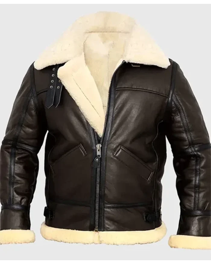 Roy B-3 Shearling Brown Leather Aviator Jacket