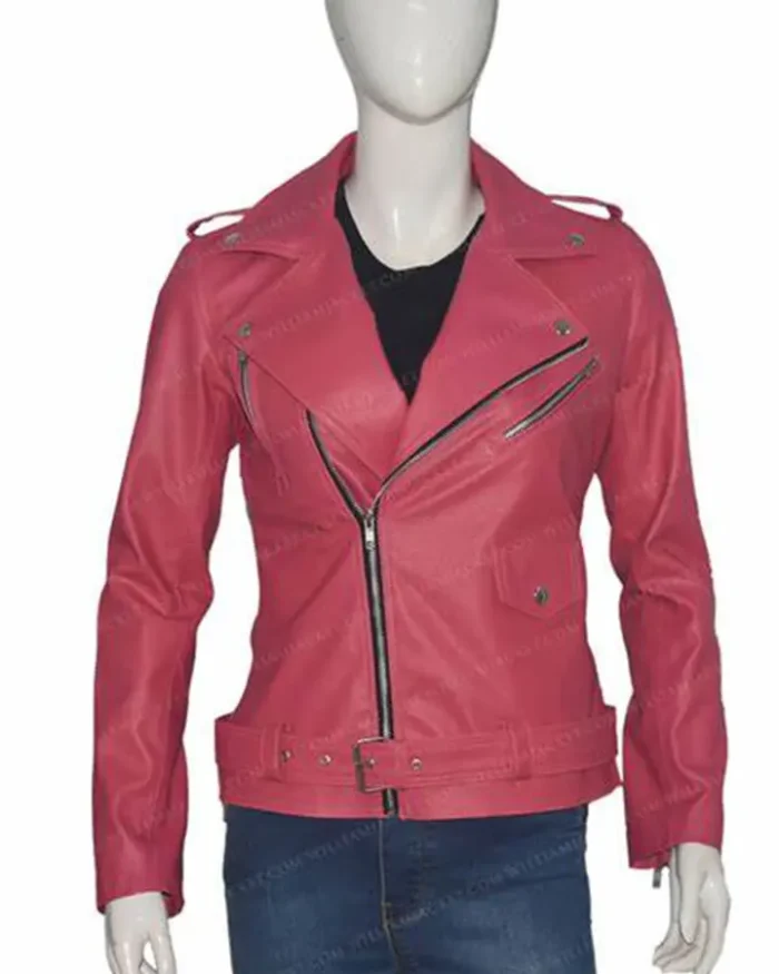 Womens Slim Fit Jessica Alba Stylish Biker Jacket