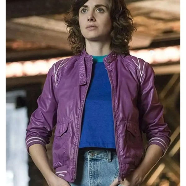 Alison Brie Glow Ruth Wilder Purple Bomber Jacket