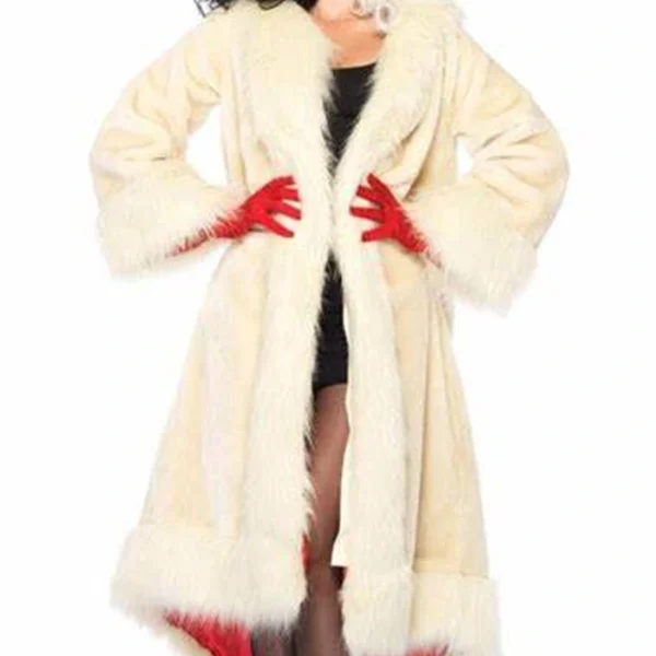 Cruella De Vil Cream Color Fur Coat