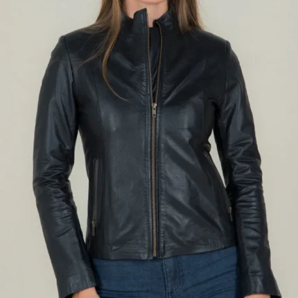 Carolyn Plain Black Vintage Leather Jacket