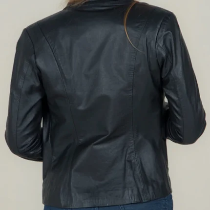 Carolyn Plain Black Vintage Leather Jacket