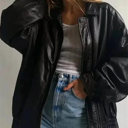 Oversize Vintage Leather Jacket