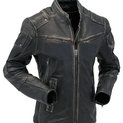 Four Pockets Real Leather Vintage Biker Jacket