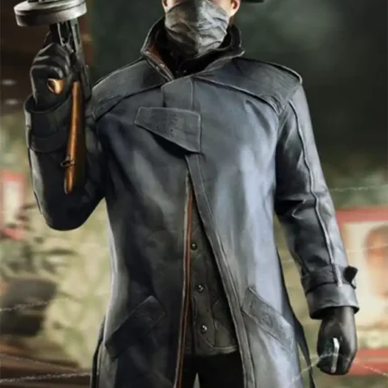 Watch Dogs Alone Long Leather Coat