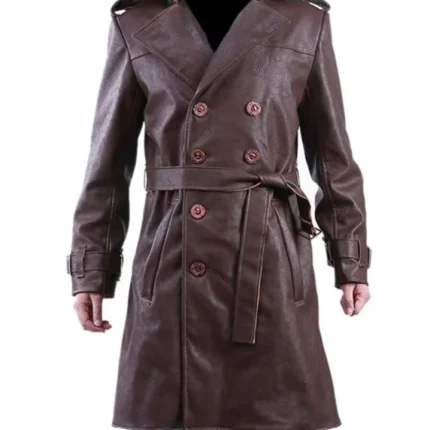 Rorschach Watchmen Double Breasted Brown Leather Coat