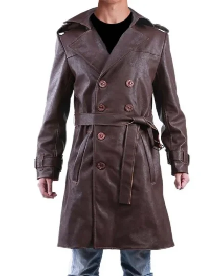 Rorschach Watchmen Double Breasted Brown Leather Coat