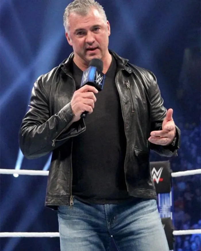 Wrestler Shane McMahon Leather Black Jacket