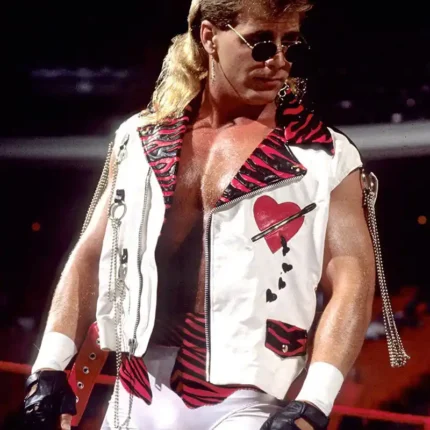 Wrestler Shawn Michaels White Leather Vest