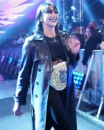 WWE Raw Rhea Ripley Black Leather Coat