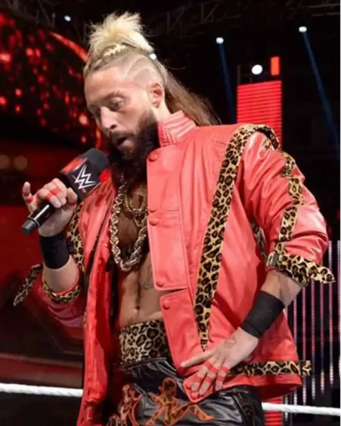 WWE Wrestler Enzo Amore Red Leather Jacket