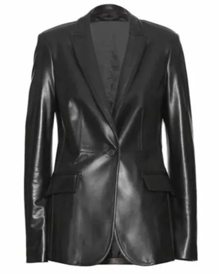 American Horror Story Ursula Black Leather Blazer Coat