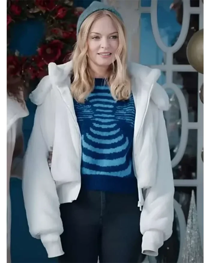 Heather Graham Best Christmas Ever White Sherpa Jacket