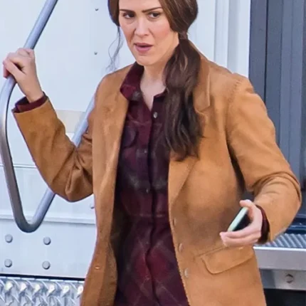 Sarah Paulson Bird Box Jessica Suede Blazer