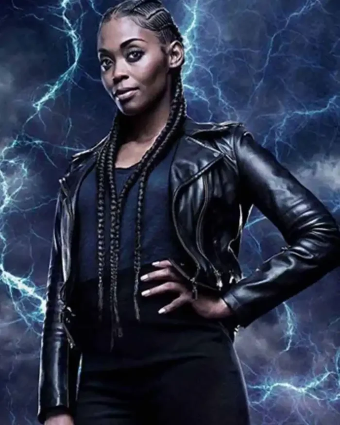 Nafessa Williams Black Lightning Leather Costume Jacket