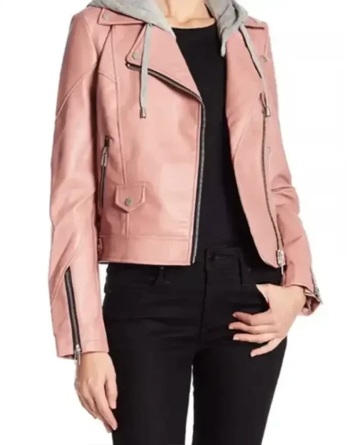 Blue Bloods S09 Marisa Ramirez Pink Leather Jacket