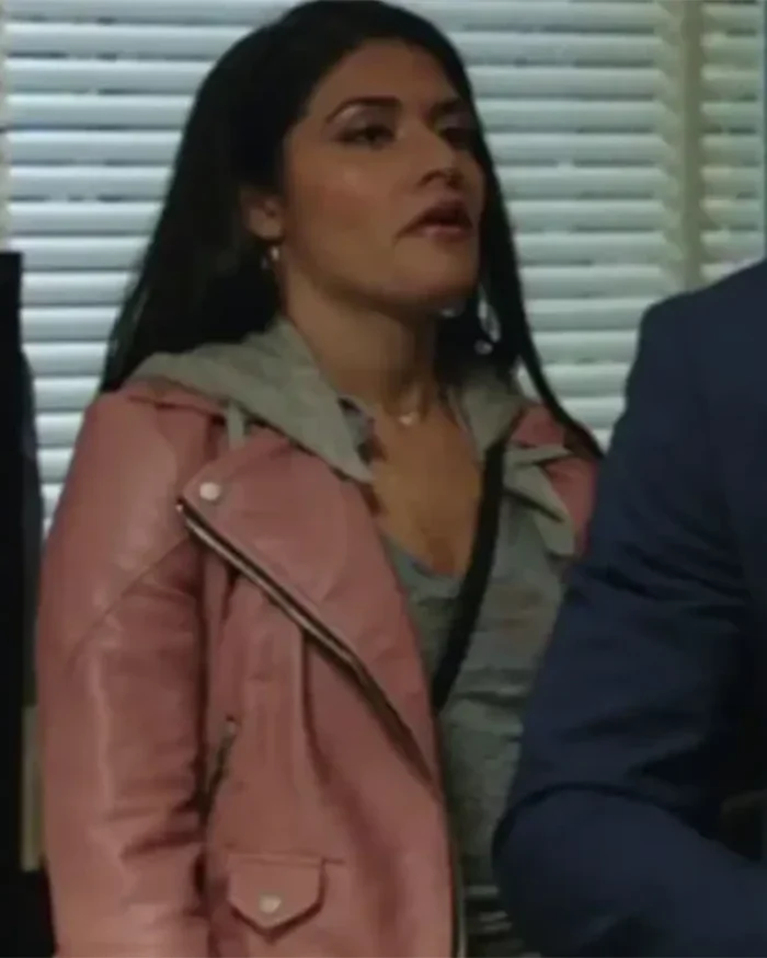 Blue Bloods S09 Marisa Ramirez Pink Leather Jacket