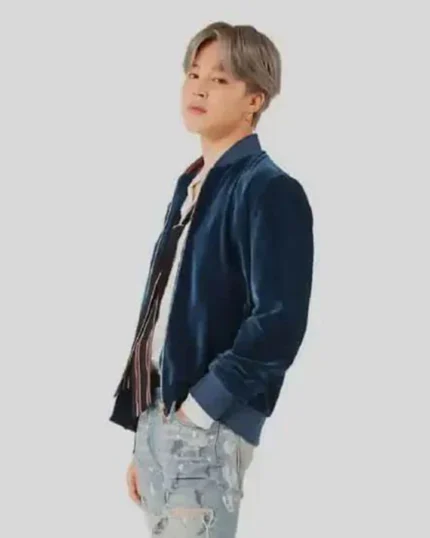 BTS Jimin Blue Bomber Jacket