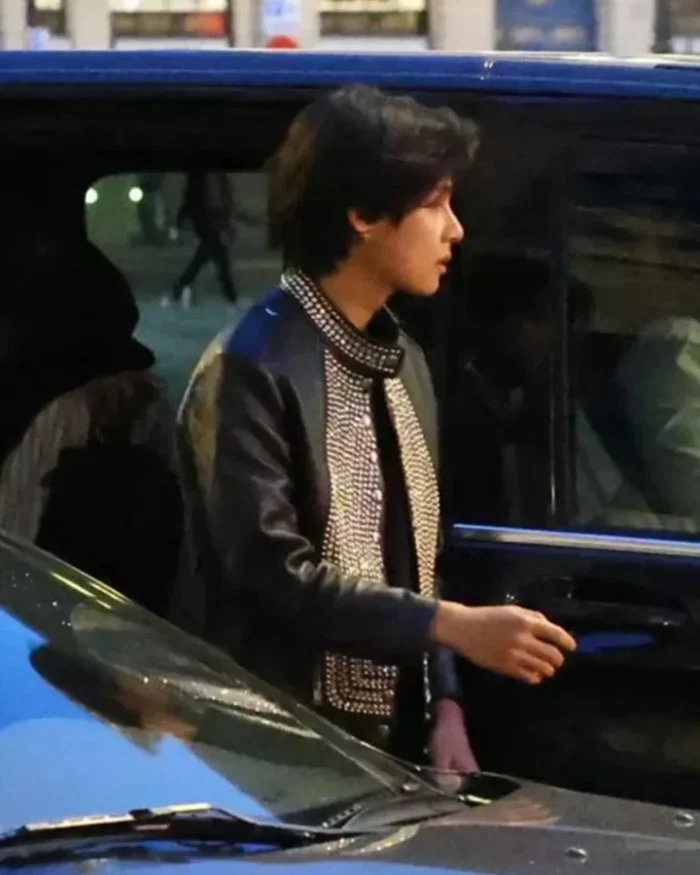 BTS’ V The Streets Of France Studded Leather Jacket