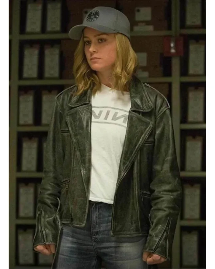 Carol Danvers Captain Marvel Green Leather Jacket