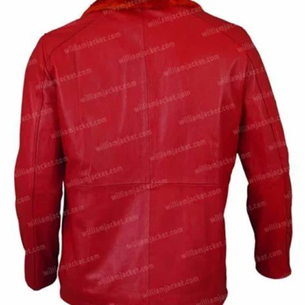 Christmas Red Real Leather Shearling Jacket