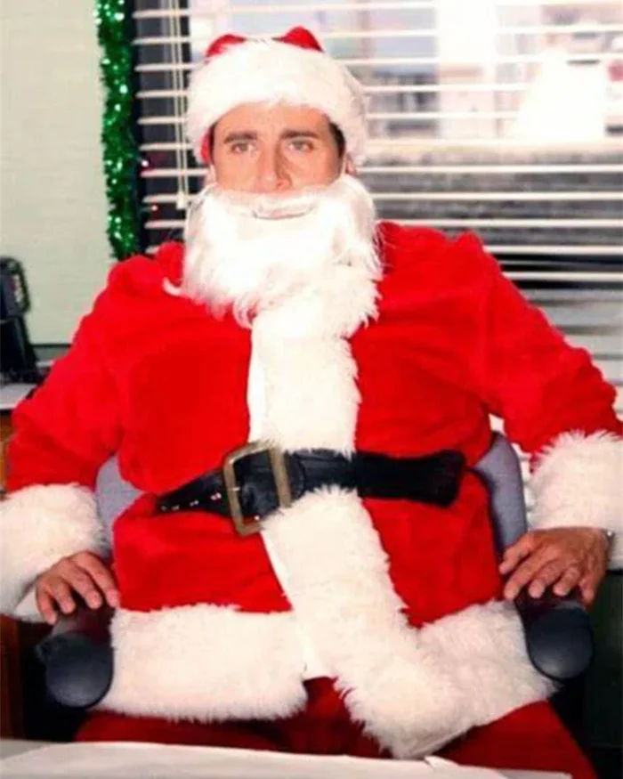 Steve Carell The Office Santa Claus Red Costume Jacket