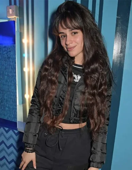 Camila Cabello Cinderella Black Cropped Puffer Jacket