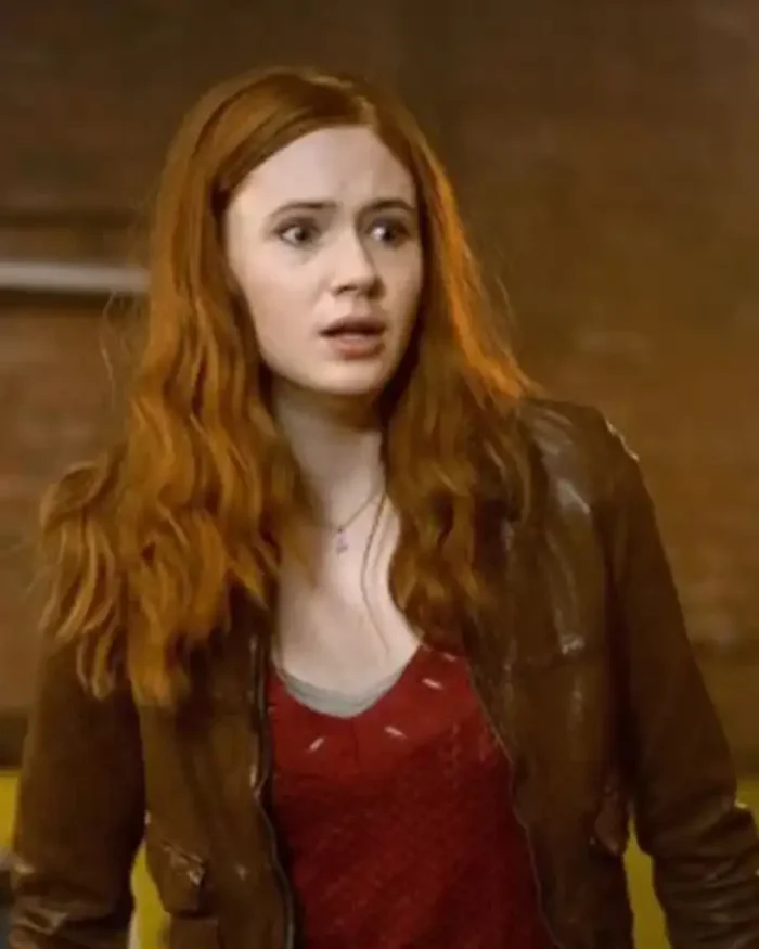 Amy Pond Doctor Who Season 5 Karen Gillan Brown Leather Jacket