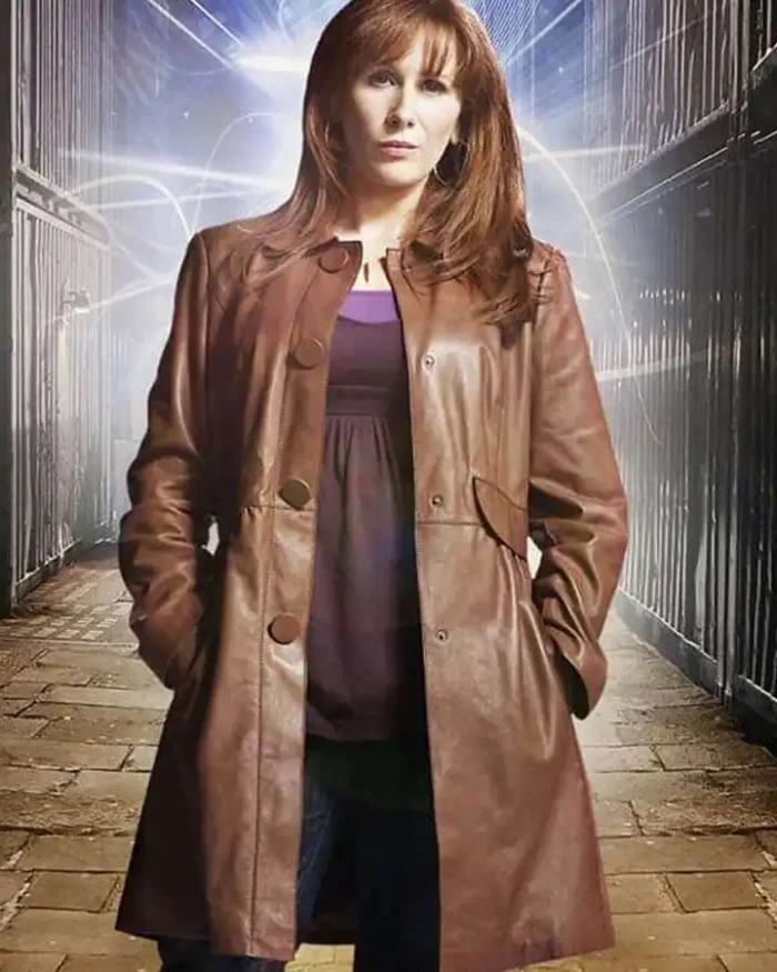 Doctor Who Season 4 Donna Noble Brown Leather Coat 