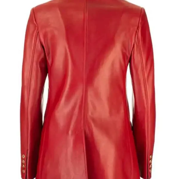 Dynasty S04 Fallon Carrington Red Leather Blazer
