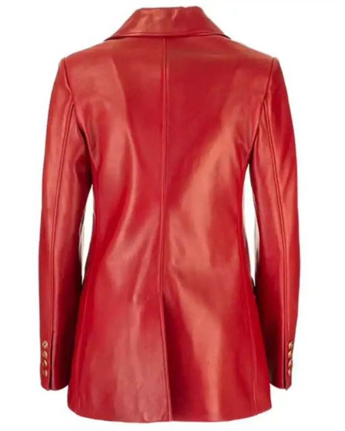 Dynasty S04 Fallon Carrington Red Leather Blazer