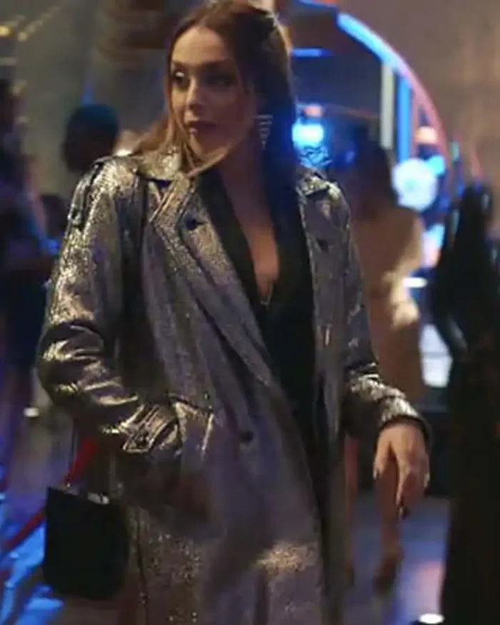 Fallon Carrington Dynasty S03 Silver Metallic Coat