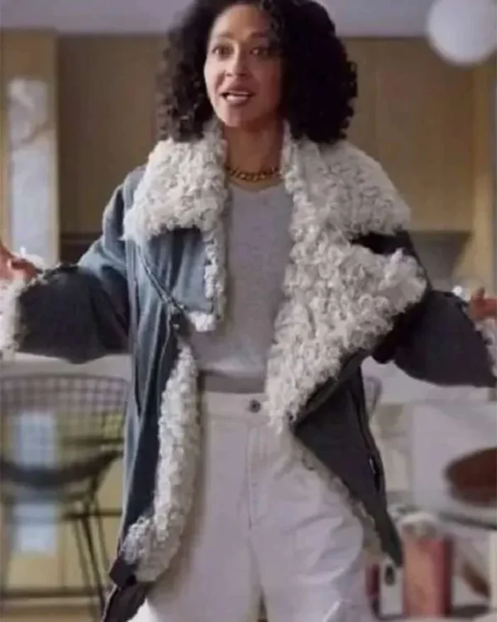 Ruth Negga Good Grief 2023 Black Sherpa Jacket