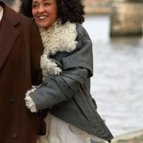 Ruth Negga Good Grief 2023 Black Sherpa Jacket
