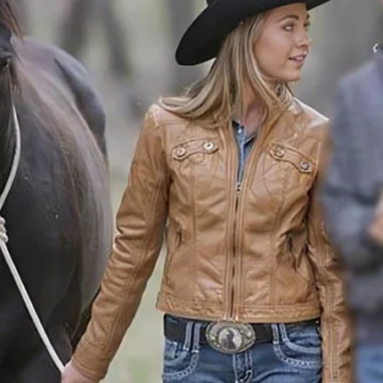 TV Series Heartland Amber Marshall Brown Leather Jacket