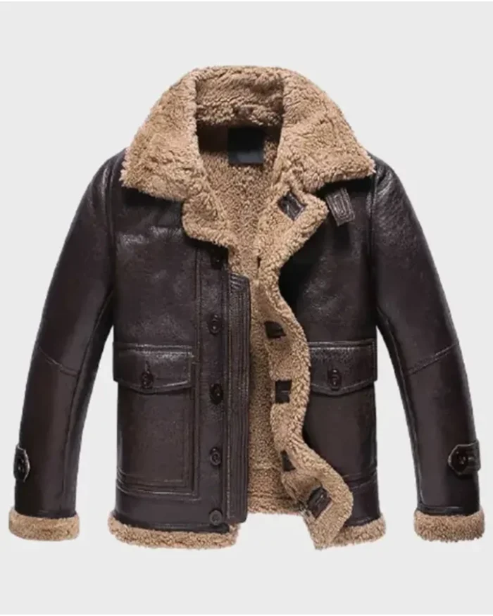 Edwards Sheepskin Shearling Fur Dark Brown Jacket