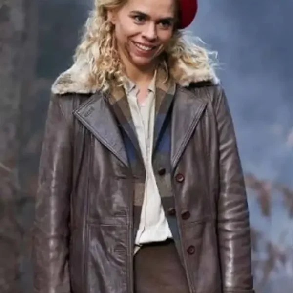  Billie Piper I Hate Suzie S01 Brown Leather Coat