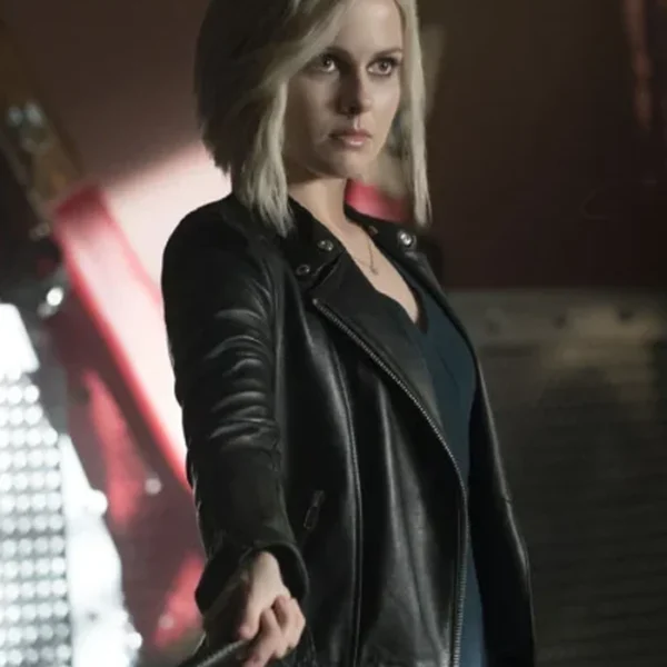 Rose McIver iZombie Black Biker Leather Jacket