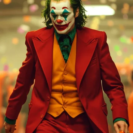 Joaquin Phoenix Joker Single Breasted Arthur Fleck Red Suit